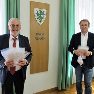 Bürgermeister Klaus Habermann und JUZO Geschäftsführer Jürgen Gold