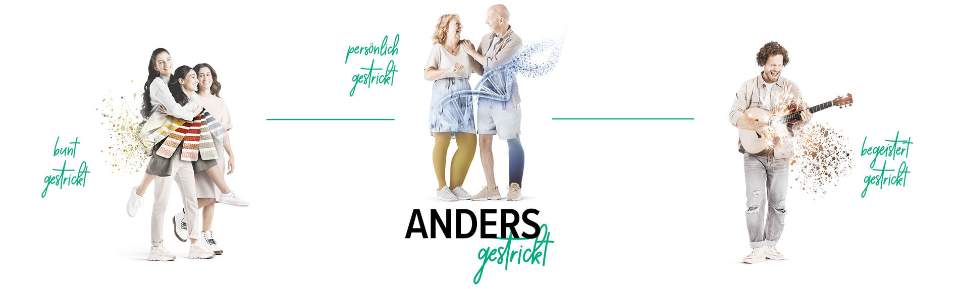 Schriftzug "Anders gestrickt"