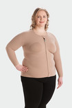 Woman wearing a Juzo thorax compression vest with long sleeves