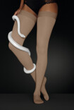 Juzo Move thigh-high stocking with white snake