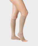 5. Juzo Intenso below-knee stockings with open toes, in Almond Juzo Intenso below-knee stockings with open toes, in Almond