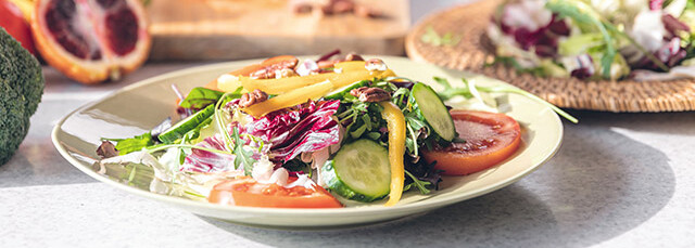 Salat Salat auf einem Teller angerichtet