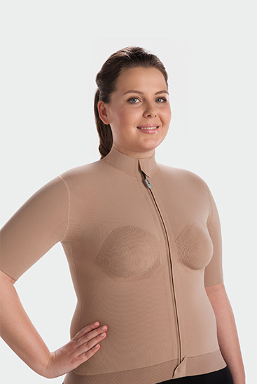 Image du produit bandage thoracique de compression Juzo avec passages des bras Femme portant un bandage thoracique de compression Juzo avec passages des bras