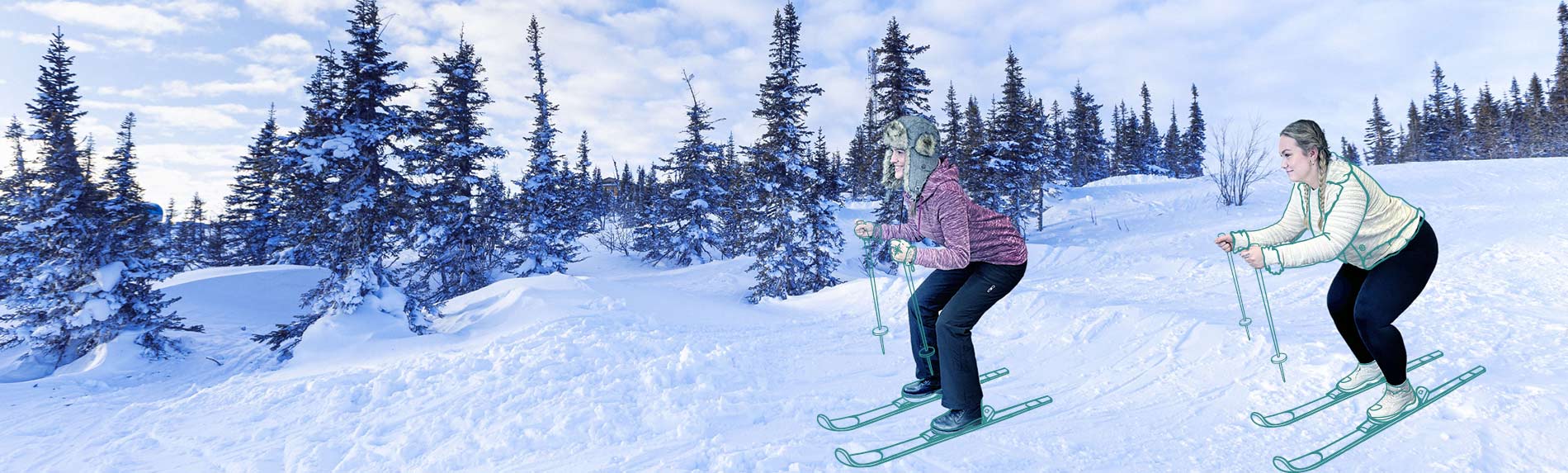 Skifahren – Aufwärmen vor der ersten Abfahrt